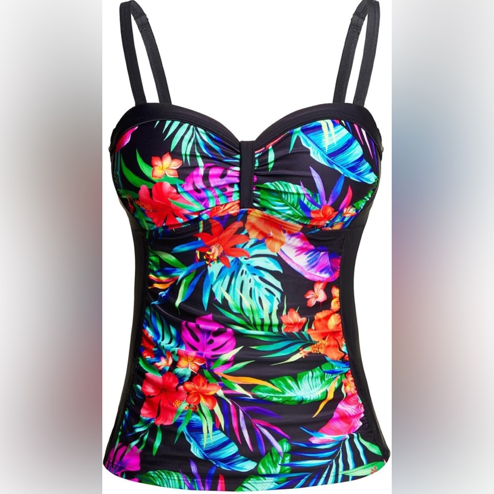 Tropical Floral Tankini Top Absolutely Gorgeous *Brand New Size L *